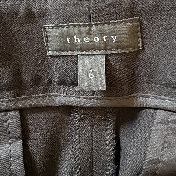 Theory Black Dantey P Basis Pants Women’s Size 6 Made In USA Business Career - Picture 7 of 13